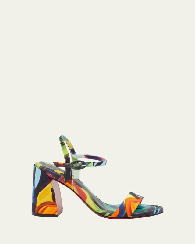 Miss Jane Multi Red Sole Ankle-Strap Sandals